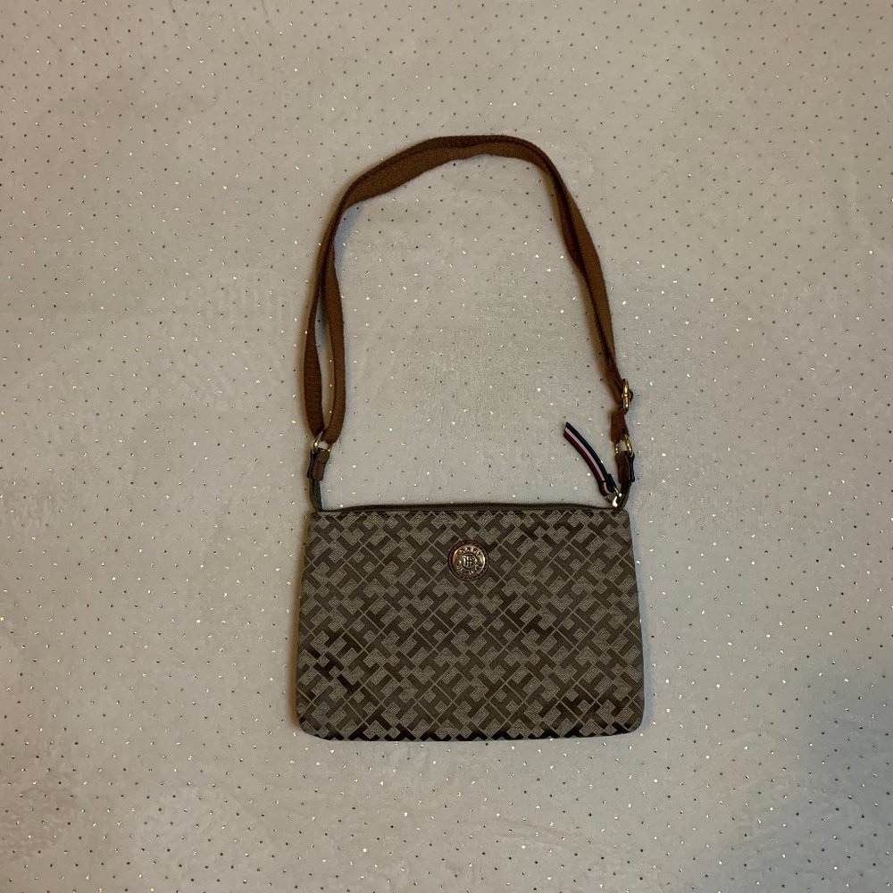 Tommy Hilfiger Tan & Brown Cross Body Purse